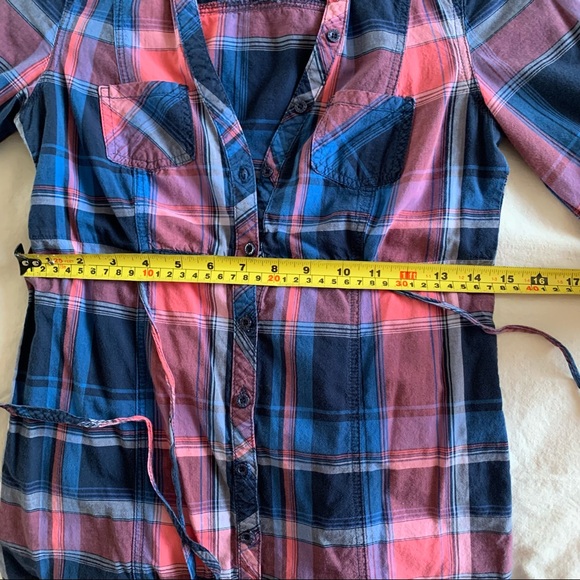 3 for $15 Garage Blue & Red Plaid Shirt - Picture 8 of 8